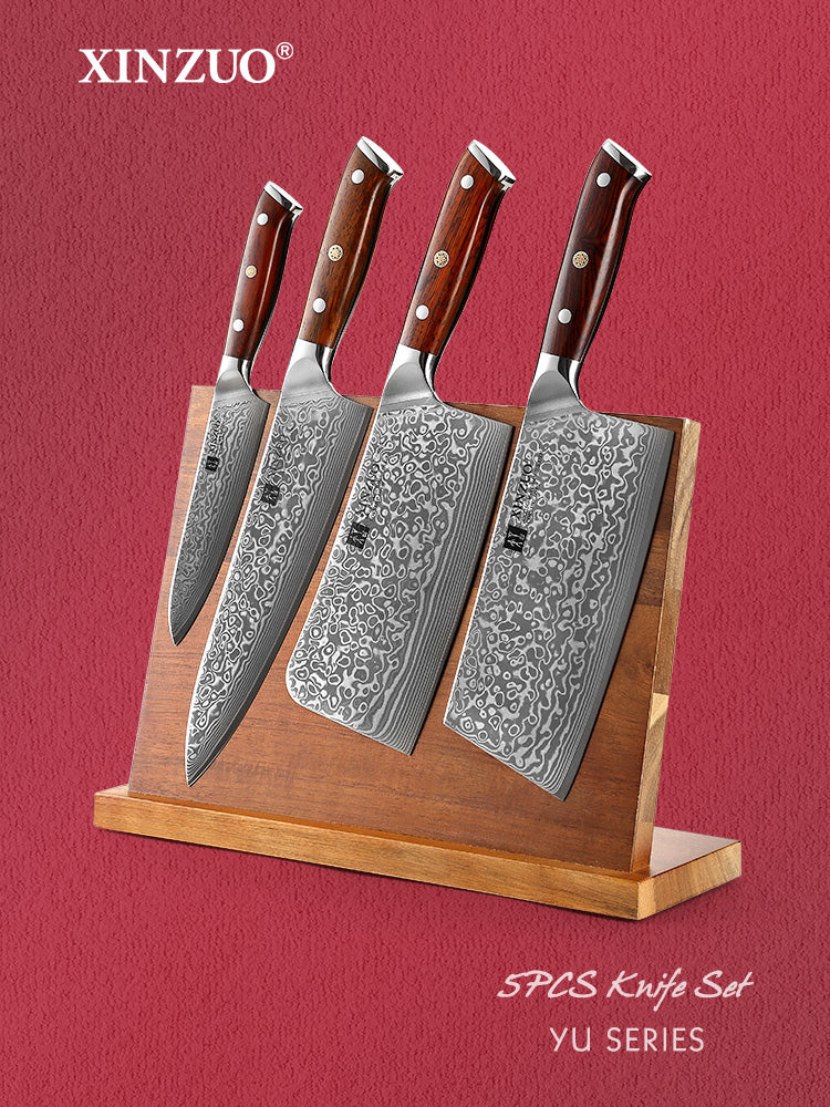 XINZUO YU STRIA HAMMER DAMASCUS SERIES 5Pcs Kitchen Knife Set – XINZUO  CUTLERY