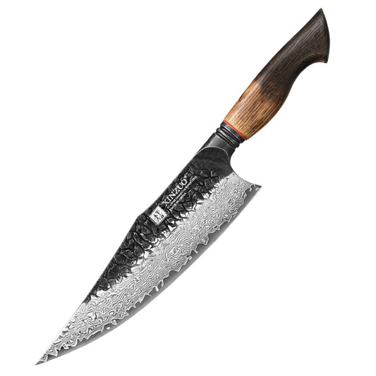 XINZUO 67 Layers Black Damascus Steel Chef Knife/Gyuto Chef Knife with  Burnt Oak Handle