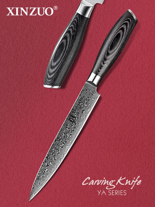 XINZUO 8 Inch 67 Layers Damascus Steel Carving Knife -Ya Series