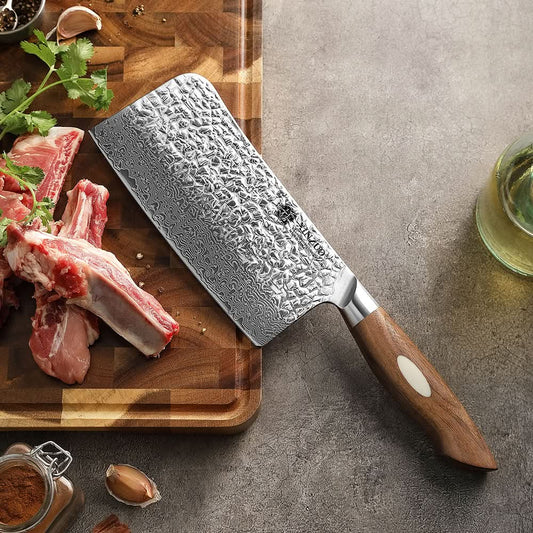 XINZUO 6.5 Inches 67 Layers Damascus Steel Bone Chopper Knife-Jiang Series -Jiang Series
