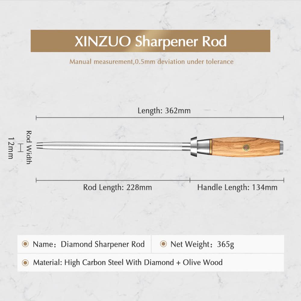 XINZUO Lan Series High Carbon Steel Diamond Sharpener Rod
