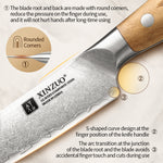 XINZUO 4PCS Steak Knife Set - Triple-Layer Composited Steel with Olive Wood Handle, Razor Sharp & Ergonomic Design-PIN Series