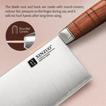XINZUO 7.5 Inches Meat Cleaver Knife, 3-Layer Forged Steel with Red Sandalwood Handle & Copper Rivets, 58-60HRC