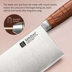 XINZUO 7.5 Inches Meat and Bone Knife, 3-Layer Forged Steel with Red Sandalwood Handle & Copper Rivets, 58-60HRC - Multi-Purpose Chef's Cleaver