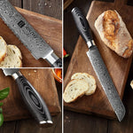 XINZUO 8 Inch 67 Layers Damascus Steel Bread Knife-Ya Series