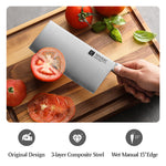 XINZUO 7.5 Inches Meat Cleaver Knife, 3-Layer Forged Steel with Red Sandalwood Handle & Copper Rivets, 58-60HRC