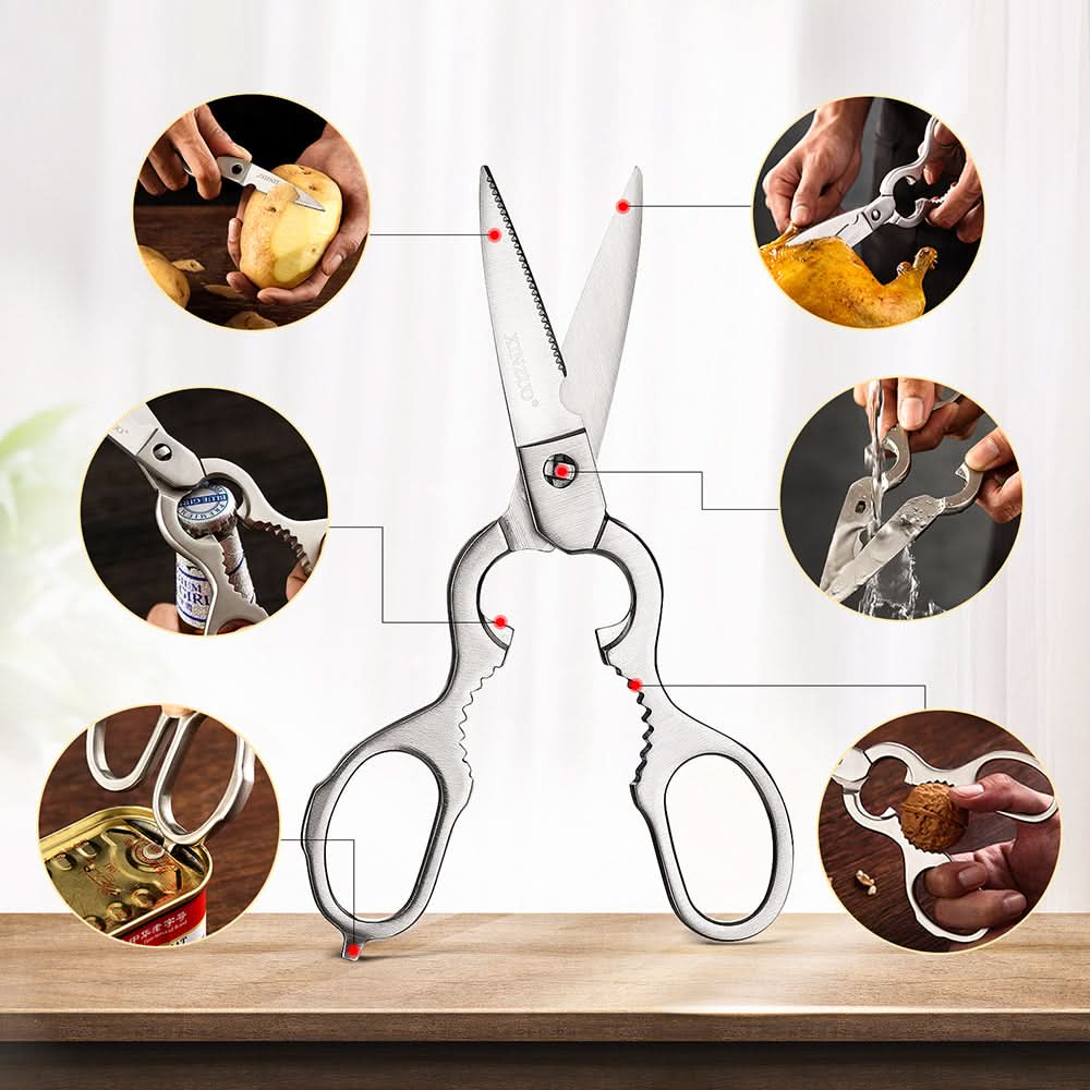 XINZUO 7-Piece 67 Layers Damascus Steel Kitchen Knife Set with Block and Kitchen Scissor-Ya Series