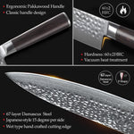 XINZUO HE STRIA HAMMER DAMASCUS SERIES 5PCS Kitchen Knife Set