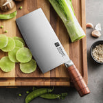 XINZUO 7.5 Inches Meat Cleaver Knife, 3-Layer Forged Steel with Red Sandalwood Handle & Copper Rivets, 58-60HRC