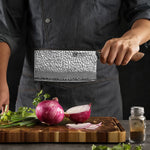 XINZUO 7 Inches 67 Layers Japanese AUS-10 Damascus Steel Meat Cleaver Knife-Jiang Series