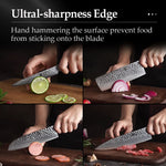 XINZUO HE STRIA HAMMER DAMASCUS SERIES 5PCS Kitchen Knife Set