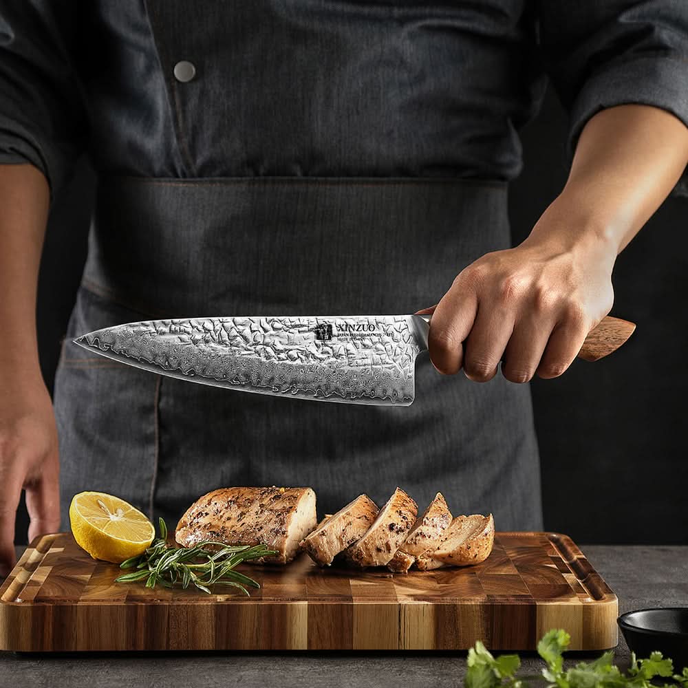 XINZUO 3-Piece 67 Layers Japanese AUS-10 Damascus Steel Kitchen Knife Set-Jiang Series