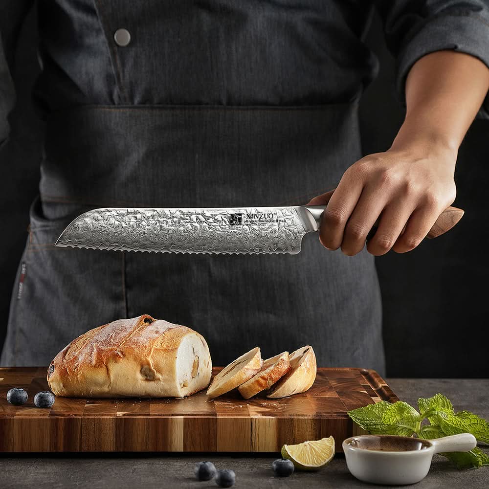XINZUO 5-Piece 67 Layers Japanese AUS-10 Damascus Steel Kitchen Knife Set-Jiang Series