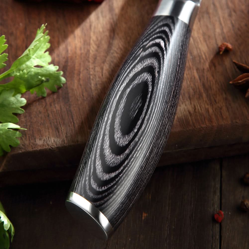XINZUO 7-Piece 67 Layers Damascus Steel Kitchen Knife Set with Block and Kitchen Scissor-Ya Series