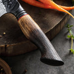 XINZUO 3-Piece Knife Set, 67 Layers Black Damascus Steel Chef Knife/Santoku Knife/Kitchen Utility Knife with  Burnt Oak Handle MO-Series