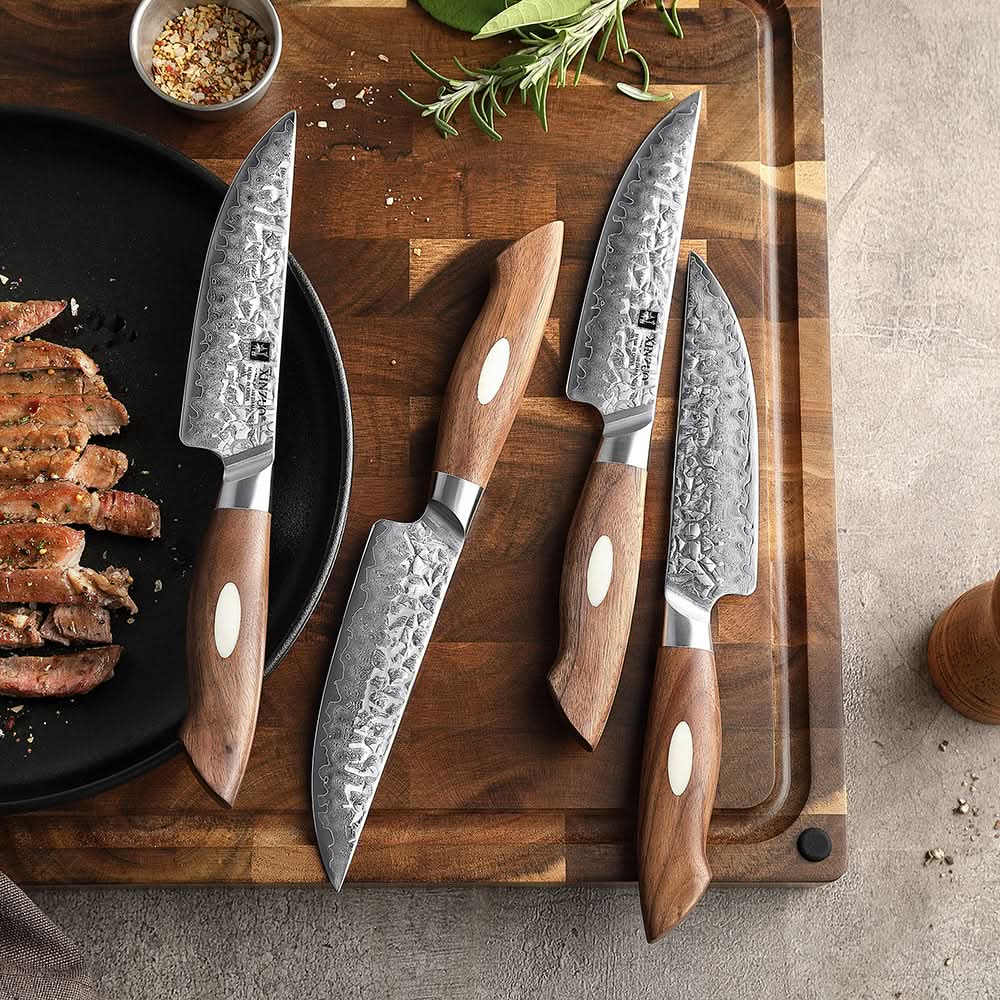XINZUO 67 Layers Japanese AUS-10 Damascus Steel Steak Knife-Jiang Series