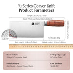 XINZUO 7.5 Inches Meat Cleaver Knife, 3-Layer Forged Steel with Red Sandalwood Handle & Copper Rivets, 58-60HRC