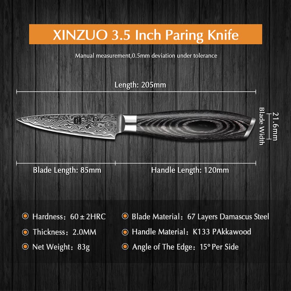 XINZUO 3.5 Inch 67 Layers Damascus Steel Paring knife-Ya Series