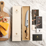 XINZUO Cheese Knife - Triple-Layer Composited Steel with Olive Wood Handle, Razor Sharp & Ergonomic Design-PIN Series