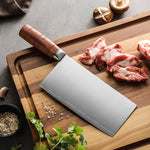 XINZUO 7.5 Inches Meat and Bone Knife, 3-Layer Forged Steel with Red Sandalwood Handle & Copper Rivets, 58-60HRC - Multi-Purpose Chef's Cleaver