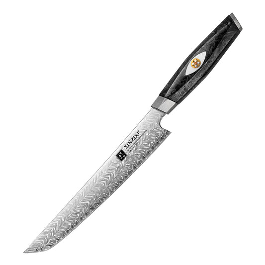 XINZUO 145 Layers Damascus Carving Knife, 8.5 Inches, Ergonomic Handle, Acacia Wooden Gift Box