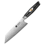 XINZUO 145 Layers Damascus Bunka Knife/Kiritsuke Knife,7 Inches, Ergonomic Handle, Acacia Wooden Gift Box