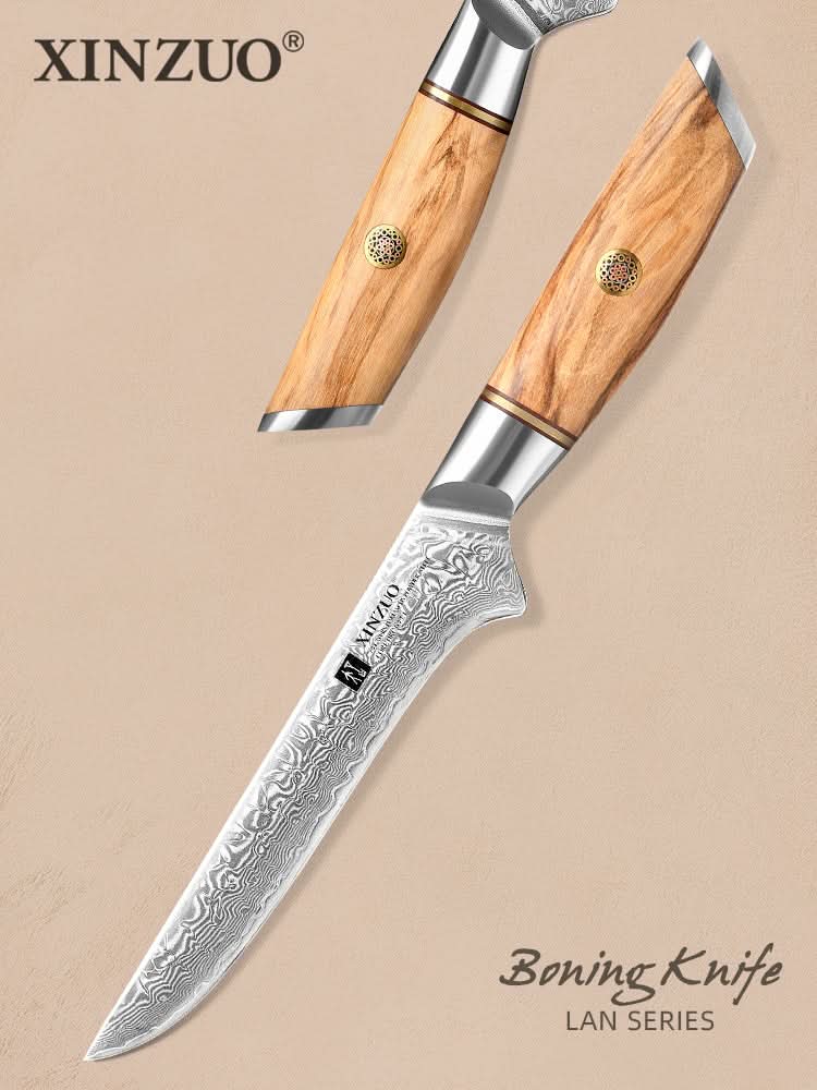 XINZUO Lan Series 73 Layers Damascus Powder Steel 5 inches Boning Knife.