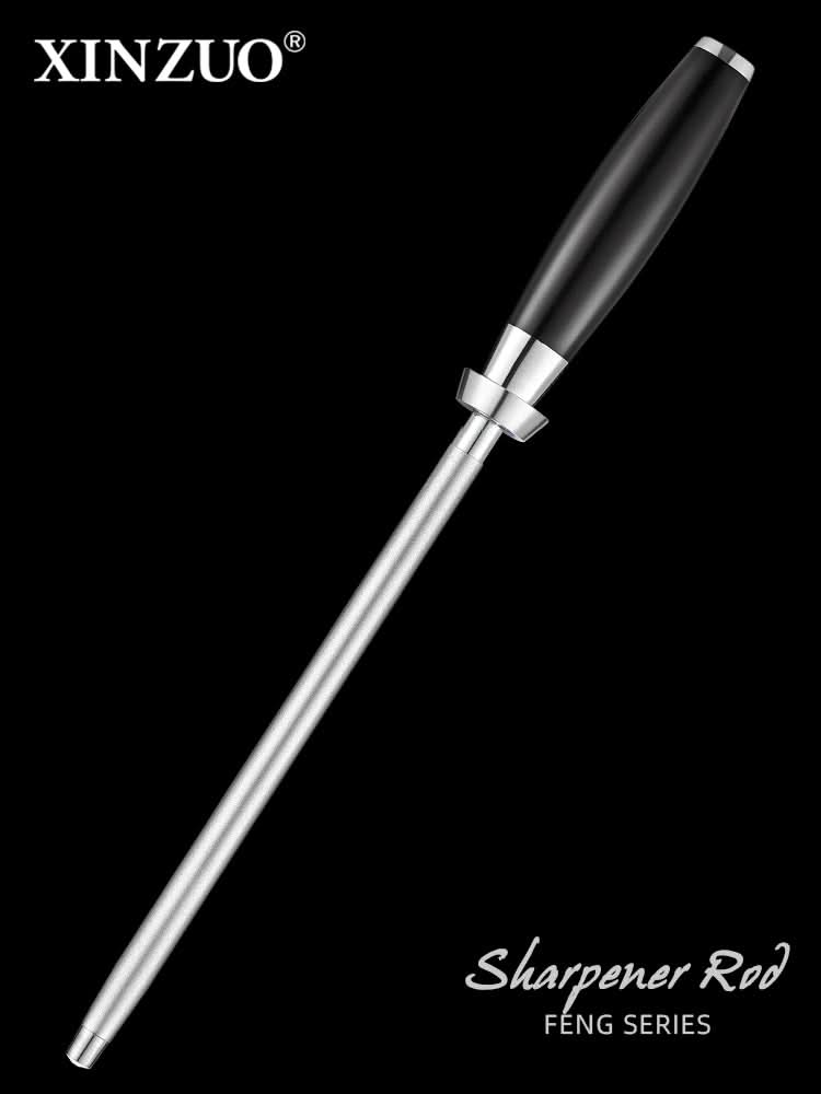 XINZUO New Design Diamond Sharpener Rod High Carbon Steel Carbon Steel With Diamond With Black G10 Handle
