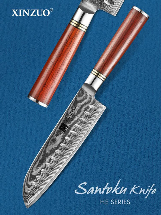 XINZUO HE SERIES 7 inch Santoku Knife