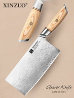 XINZUO Lan Series 3-layer Composite Steel 7.5 inches Cleaver Knife