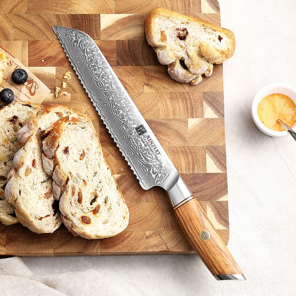 XINZUO Lan Series 73 Layers Damascus Powder Steel 8 inches bread knife