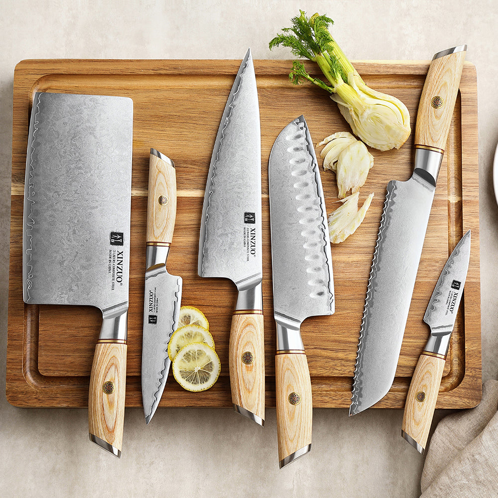 XINZUO Lan Series 3-layer Composite Steel Chef Knife – XINZUO CUTLERY