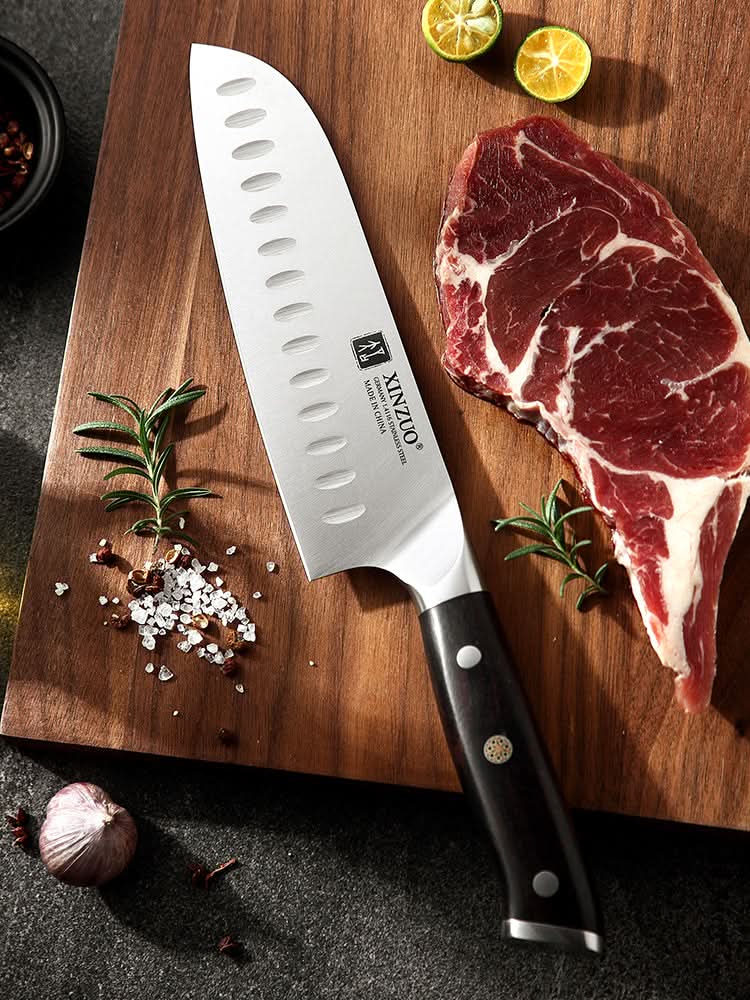XINZUO YU SERIES Stainless Steel 7'' inch Santoku Knife