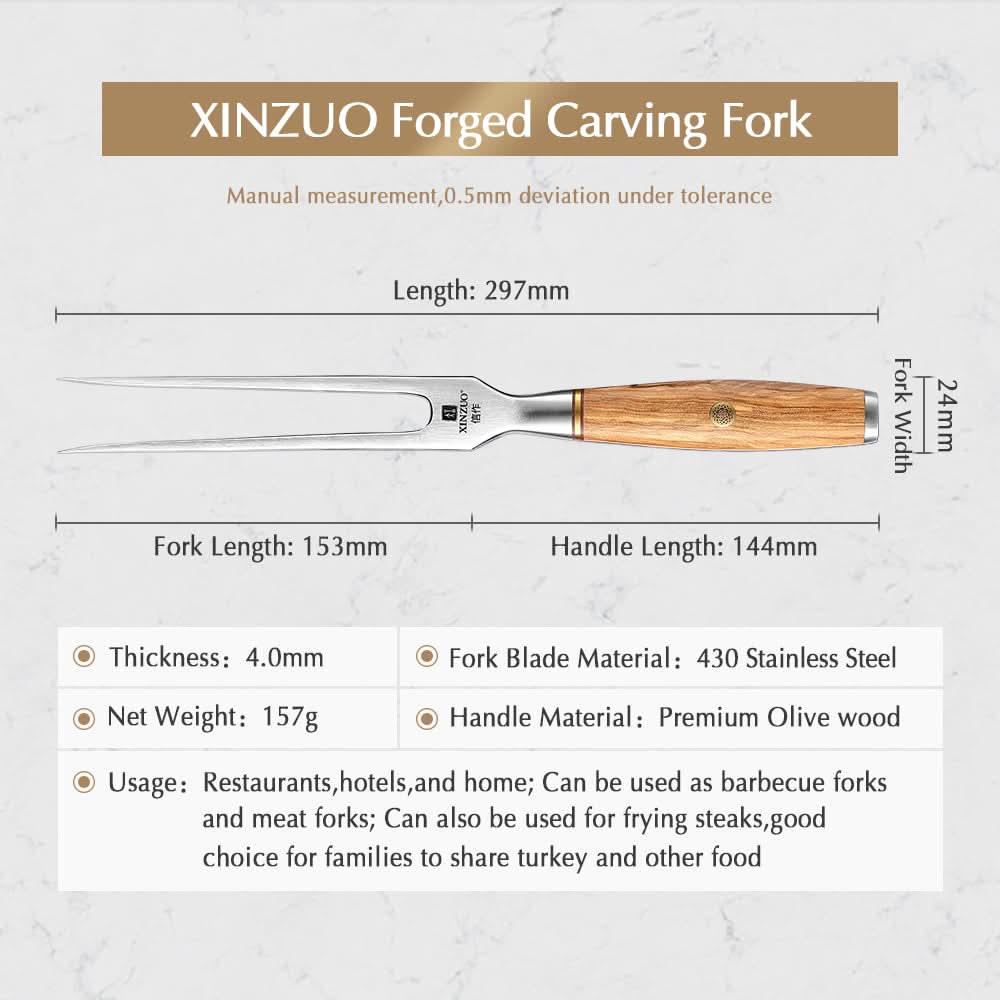 XINZUO Lan Series High Carbon Steel 6 inches Carving Fork