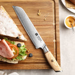 XINZUO Lan Series 3-layer Composite Steel 8.5 inches Bread Knife