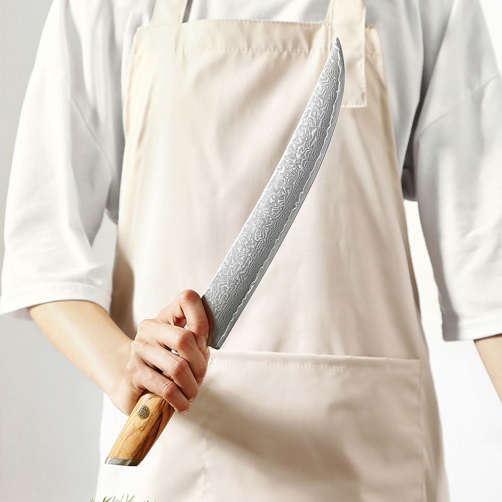 XINZUO Lan Series 73 Layers Damascus Powder Steel 10 inch Carving Knife