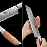XINZUO Lan Series 73 Layers Damascus Powder Steel 8 inches bread knife