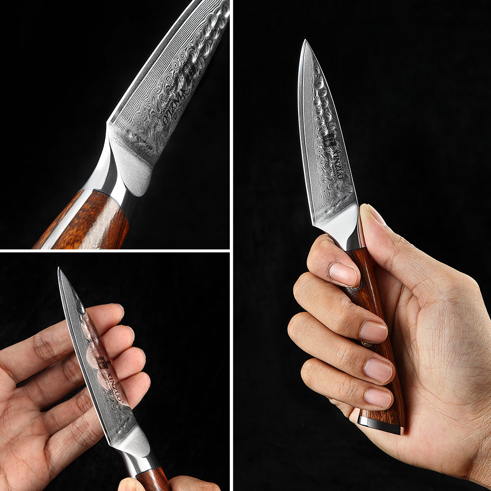 XINZUO 3.5 Inches Paring Knife Damascus Steel Razor Sharp Blade