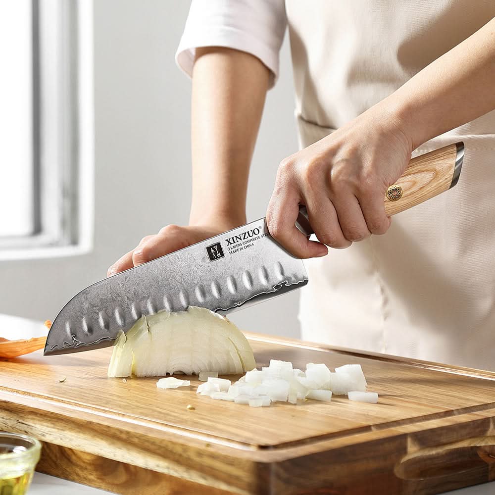 XINZUO Lan Series 3-layer Composite Steel 3PCS Knife Set