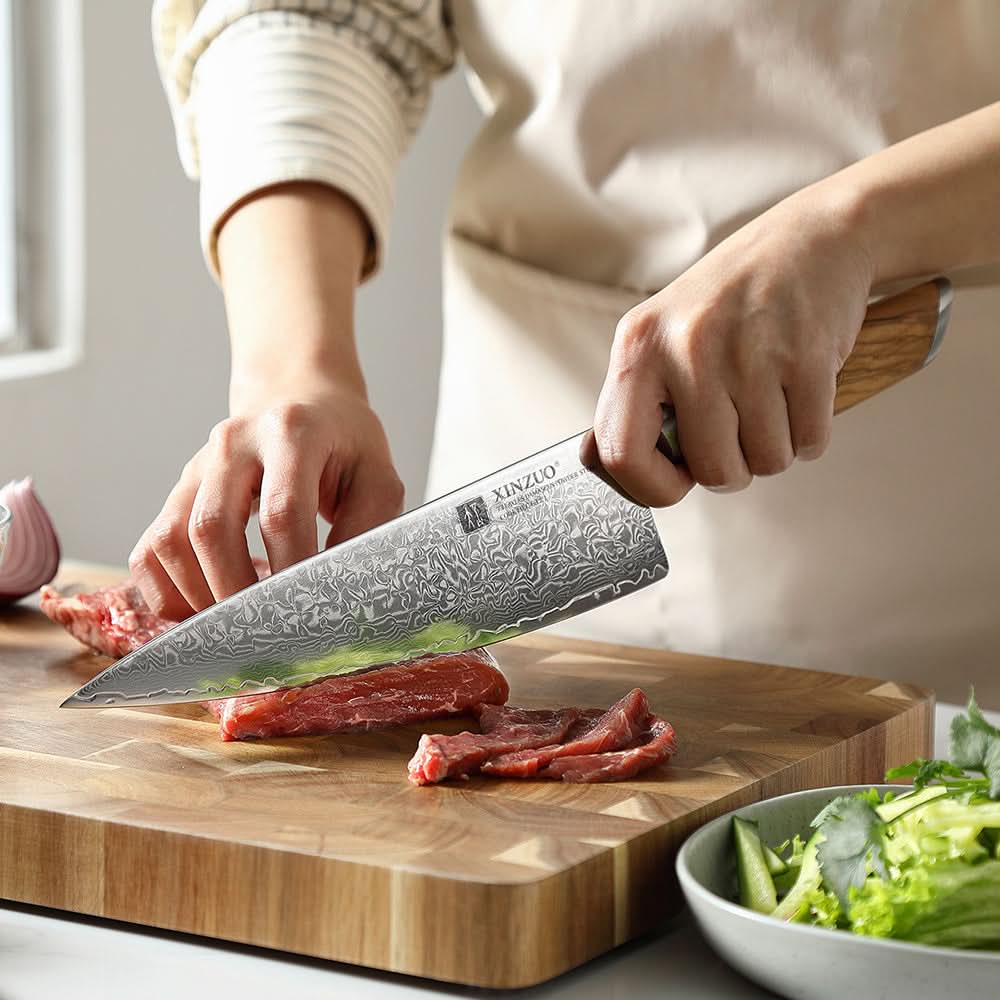 XINZUO Lan Series 73 Layers Damascus Powder Steel 8PCS Knife Set