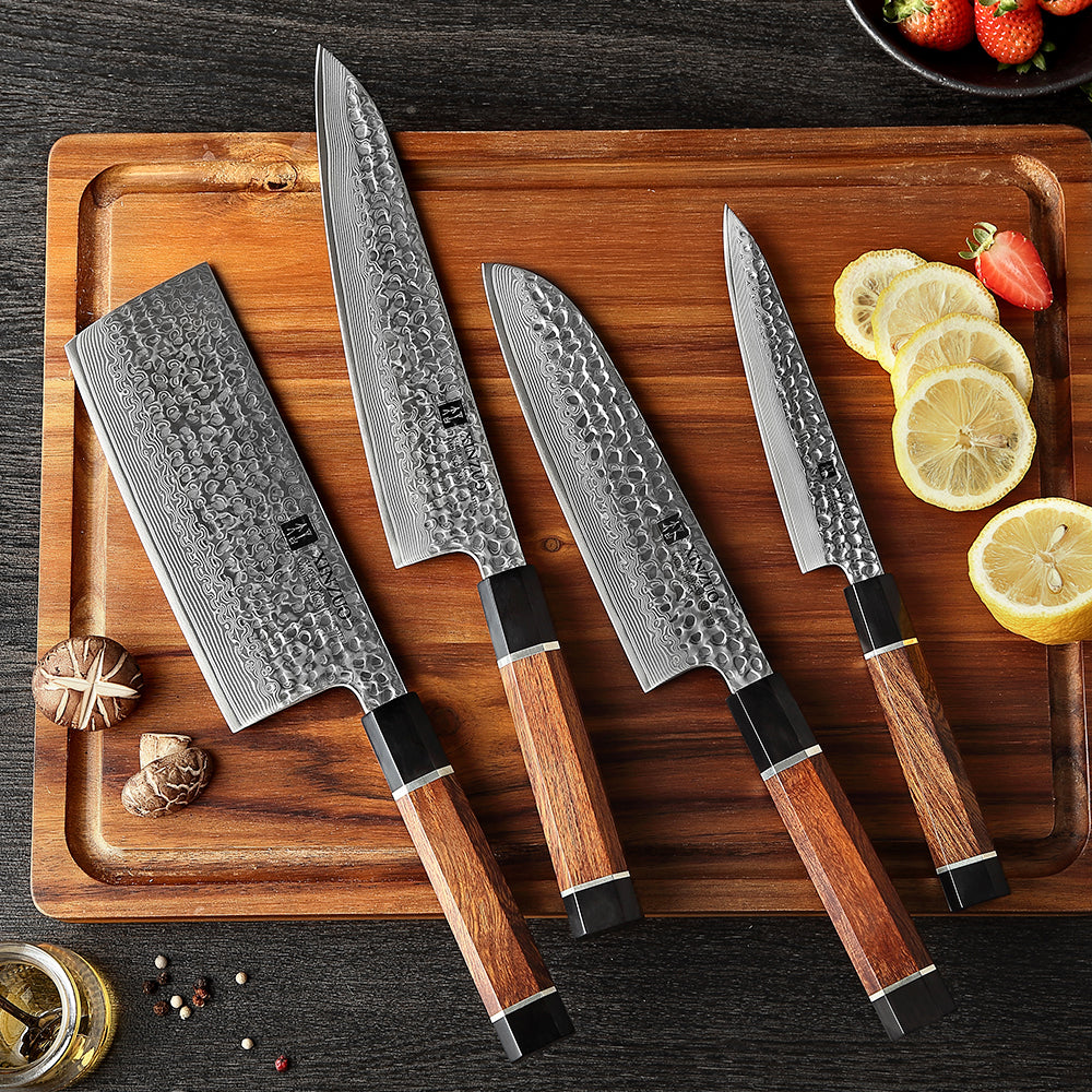 XINZUO YI DAMASCUS SERIES 4Pcs Kitchen Knife Set – XINZUO CUTLERY