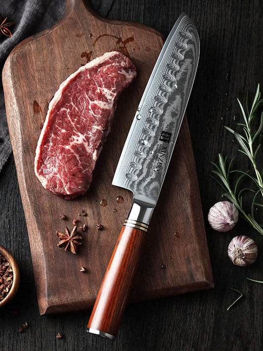 XINZUO HE SERIES 7 inch Santoku Knife