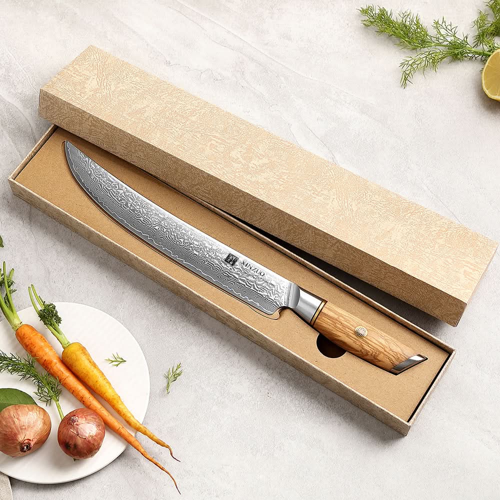 XINZUO Lan Series 73 Layers Damascus Powder Steel 10 inch Carving Knife