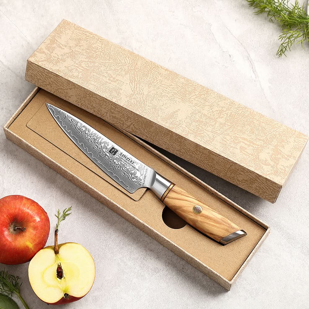 XINZUO Lan Series 73 Layers Damascus Powder Steel 5 inch Utility Knife