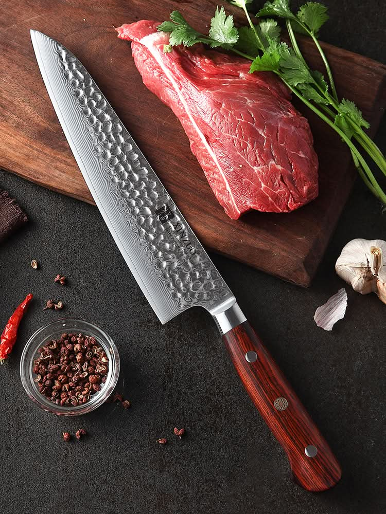 XINZUO 8.5 Inch Chef Knives High Carbon Chinese VG10 67 Layer Damascus  Kitchen Knife Stainless Steel Gyuto Knife Rosewood Handle