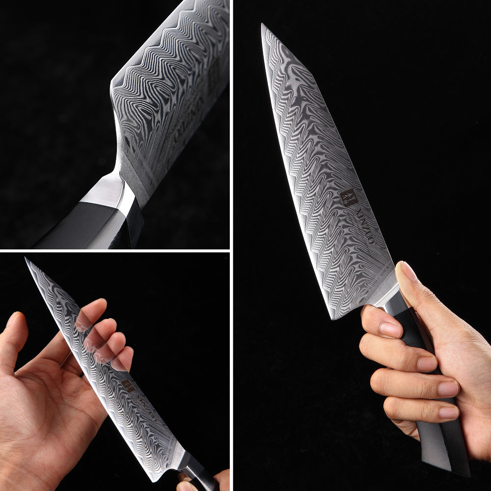  XINZUO 8.5 inch Chef Knife Damascus Steel Hand Forged