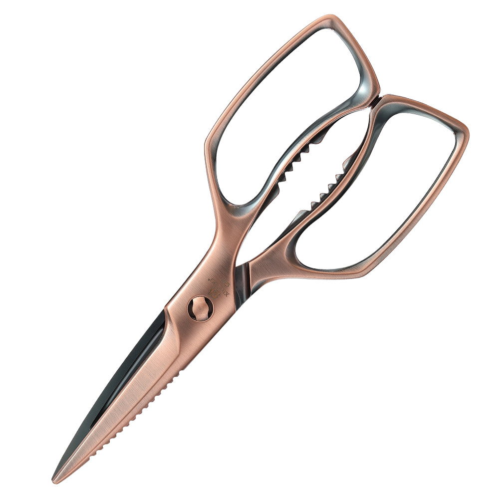 XINZUO 5Cr15 Stainless Steel Multifunctional Kitchen Scissors – One-Piece Solid Construction, Detachable & Ergonomic (Black/Silver/Bronze)