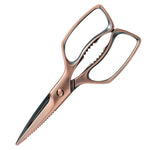 XINZUO 5Cr15 Stainless Steel Multifunctional Kitchen Scissors – One-Piece Solid Construction, Detachable & Ergonomic (Black/Silver/Bronze)