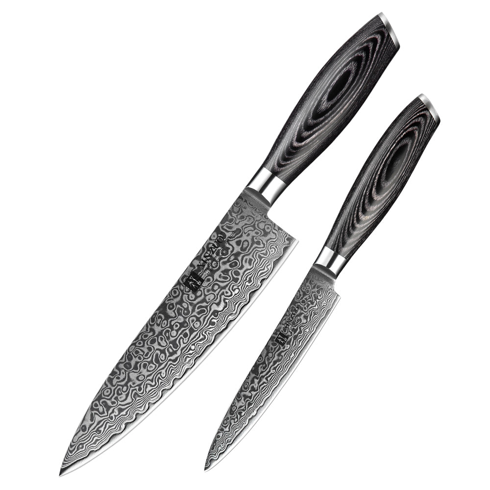 XINZUO 2-Piece 67 Layers Damascus Steel Kitchen Knife Set-Ya Series