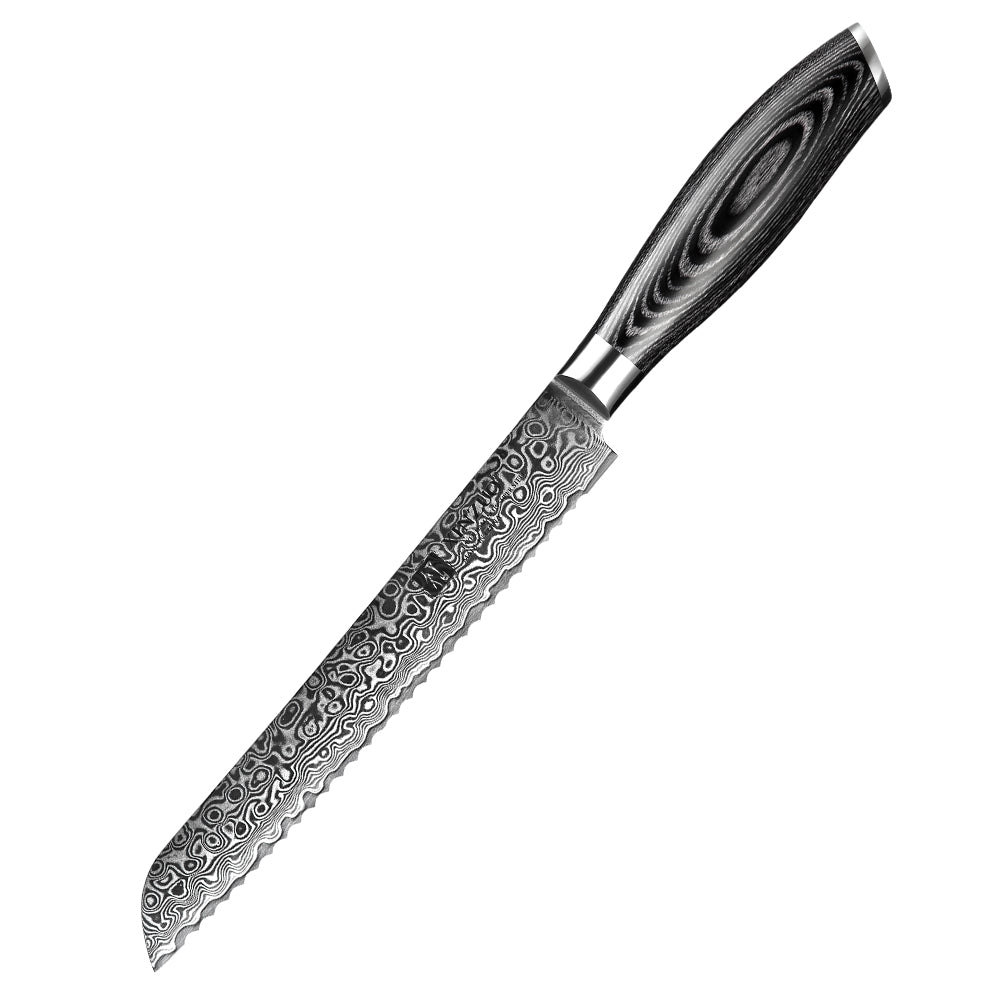 XINZUO 8 Inch 67 Layers Damascus Steel Bread Knife-Ya Series